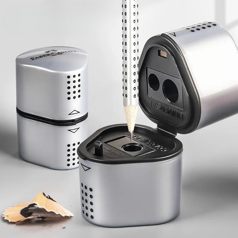 Faber-Castell Pencil Grip - Faber-Castell Grip Trio 3-in-1 เครื่องเหลาดินสอศิลปิน เครื่องเหลาดินสอแบบใช้มือถือสําหรับดินสอสี