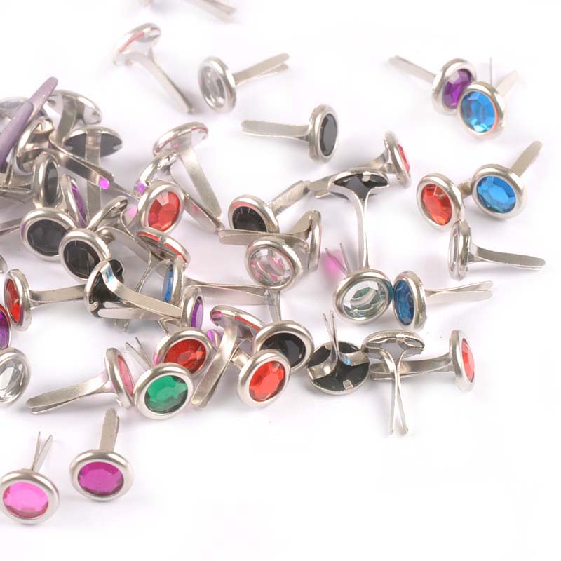 Embellishments For Scrapbooking - 50 ชิ้น 8.5X15 มม. หมุดประดับเพชรหลากสี สำหรับงานประดิษฐ์กระดาษ