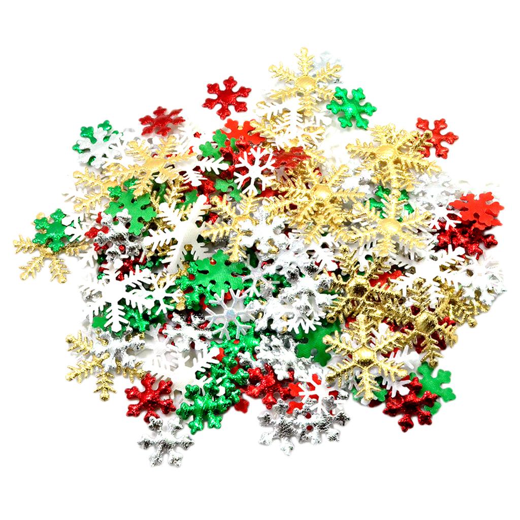 Christmas Craft Embellishment - ของตกแต่งงานปาร์ตี้รูปเกล็ดหิมะผ้าหลากสี ของประดับงานฝีมือคริสต์มาส อุปกรณ์งานฝีมือ DIY สำหรับงานปาร์ตี้ที่บ้านและวันหยุด