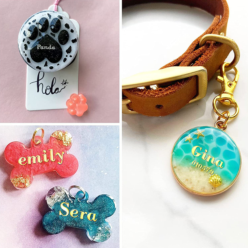 Embellish Craft - ตัวอักษรโลหะตกแต่ง 2 ชิ้น สีทองและสีเงิน สำหรับงานประดิษฐ์แม่พิมพ์ซิลิโคน DIY