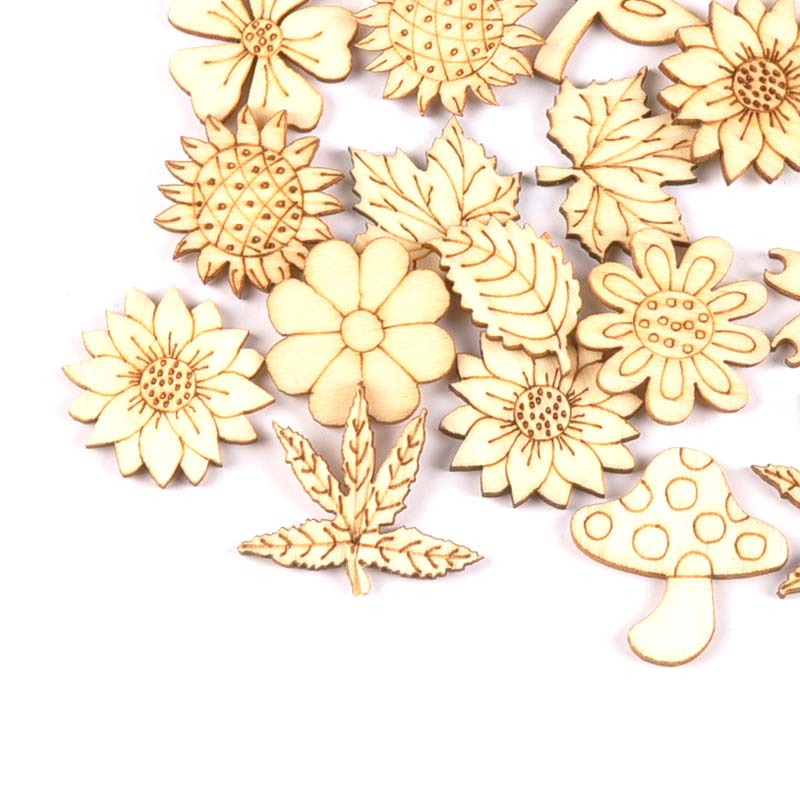 30ชิ้น25-30มิลลิเมตรไม้เครื่อง - Embellishments For Scrapbooking บทวิจารณ์และราคา
