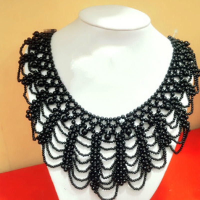 สร้อยคอประดับลูกปัดมุกแบบใหม่  - Beaded Trim Fringe บทวิจารณ์และราคา