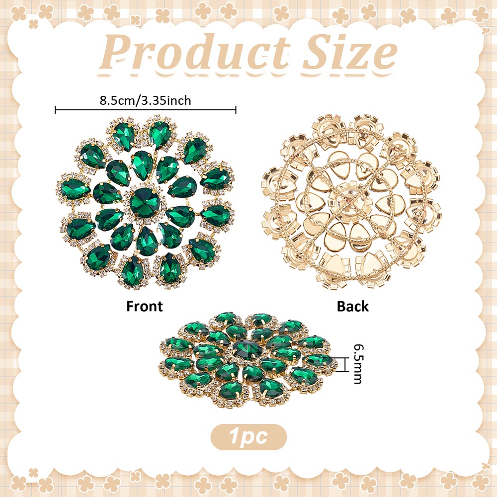 อะไหล่ตกแต่งรูปดอกไม้ทรงกลมประ - Sew On Rhinestone บทวิจารณ์และราคา