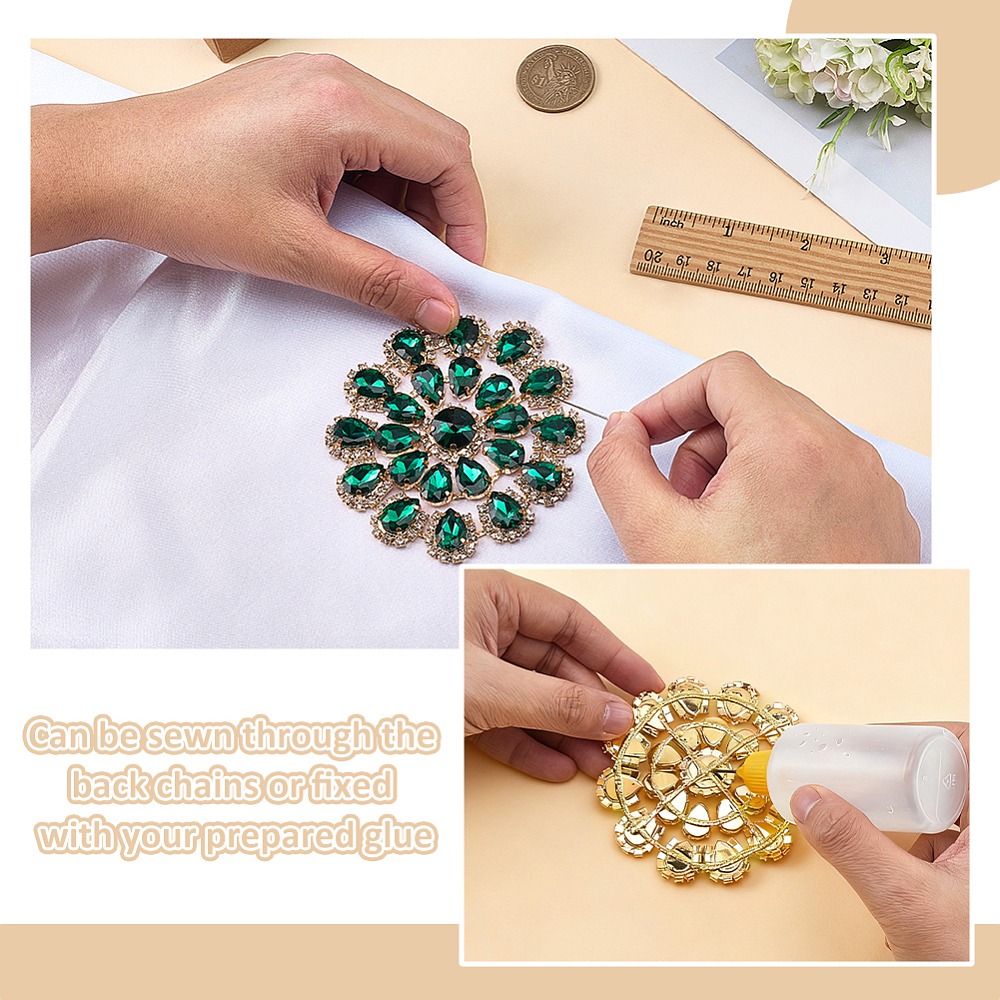 อะไหล่ตกแต่งรูปดอกไม้ทรงกลมประ - Sew On Rhinestone บทวิจารณ์และราคา