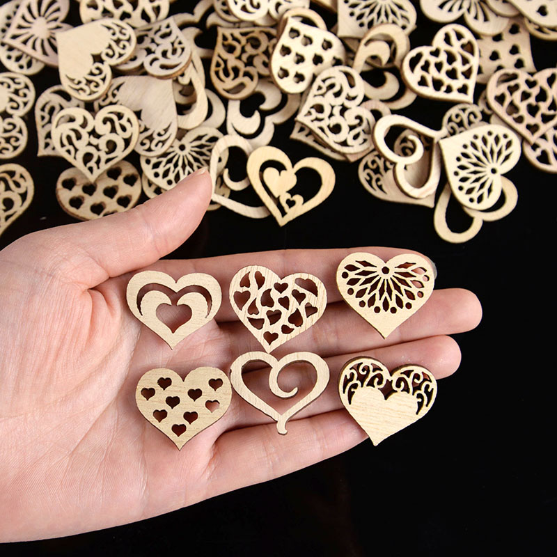50/100pcs Hollowed รูปแบบหัวใจ - Embellish Craft บทวิจารณ์และราคา