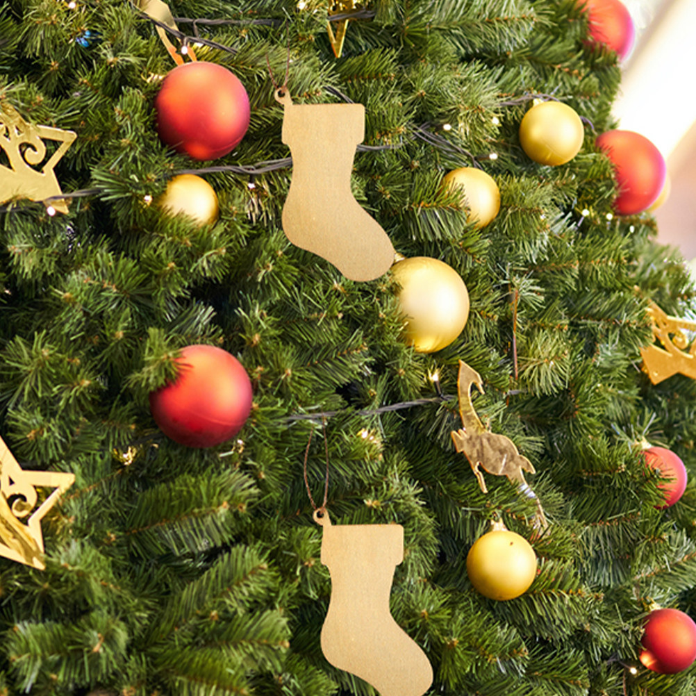 ถุงเท้าคริสต์มาสไม้แกะสลัก 10  - Christmas Craft Embellishment บทวิจารณ์และราคา