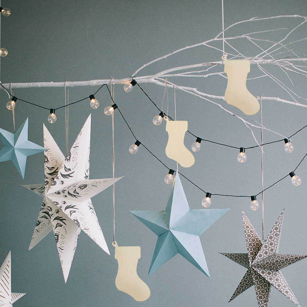 ถุงเท้าคริสต์มาสไม้แกะสลัก 10  - Christmas Craft Embellishment บทวิจารณ์และราคา