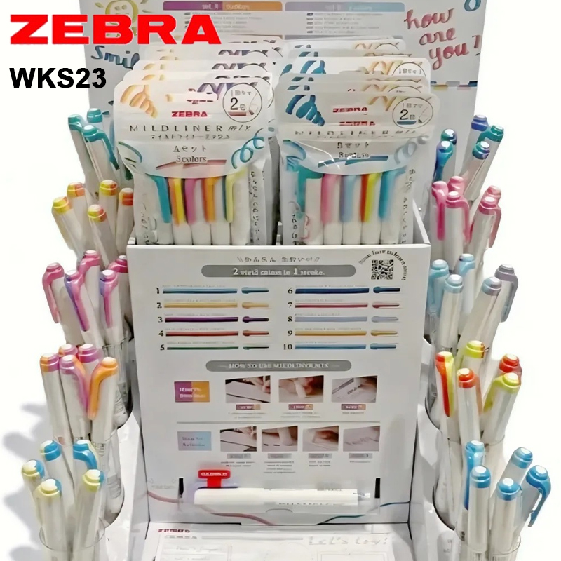 ปากกาไฮไลท์สองสี Zebra WKS23 M - Zebra Pen Mildliner บทวิจารณ์และราคา