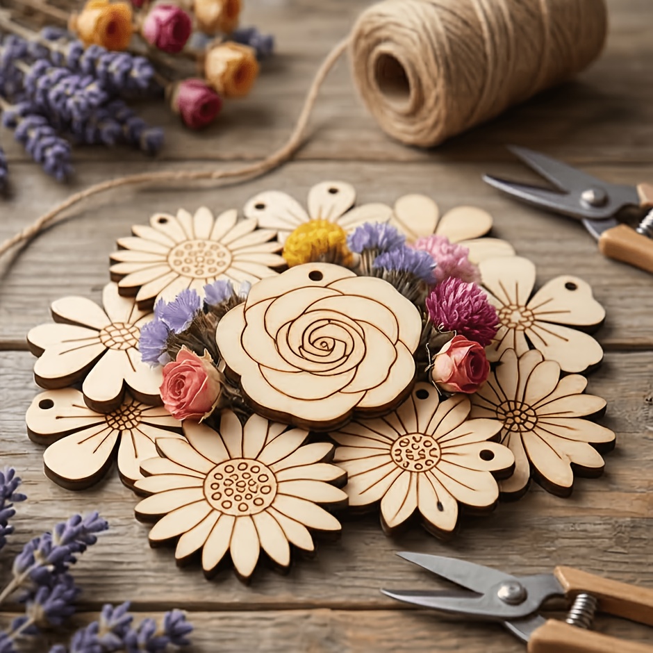 ชุด 50 ชิ้น/เซ็ต แผ่นไม้ดอกไม้ - Easter Craft Embellishment Set บทวิจารณ์และราคา