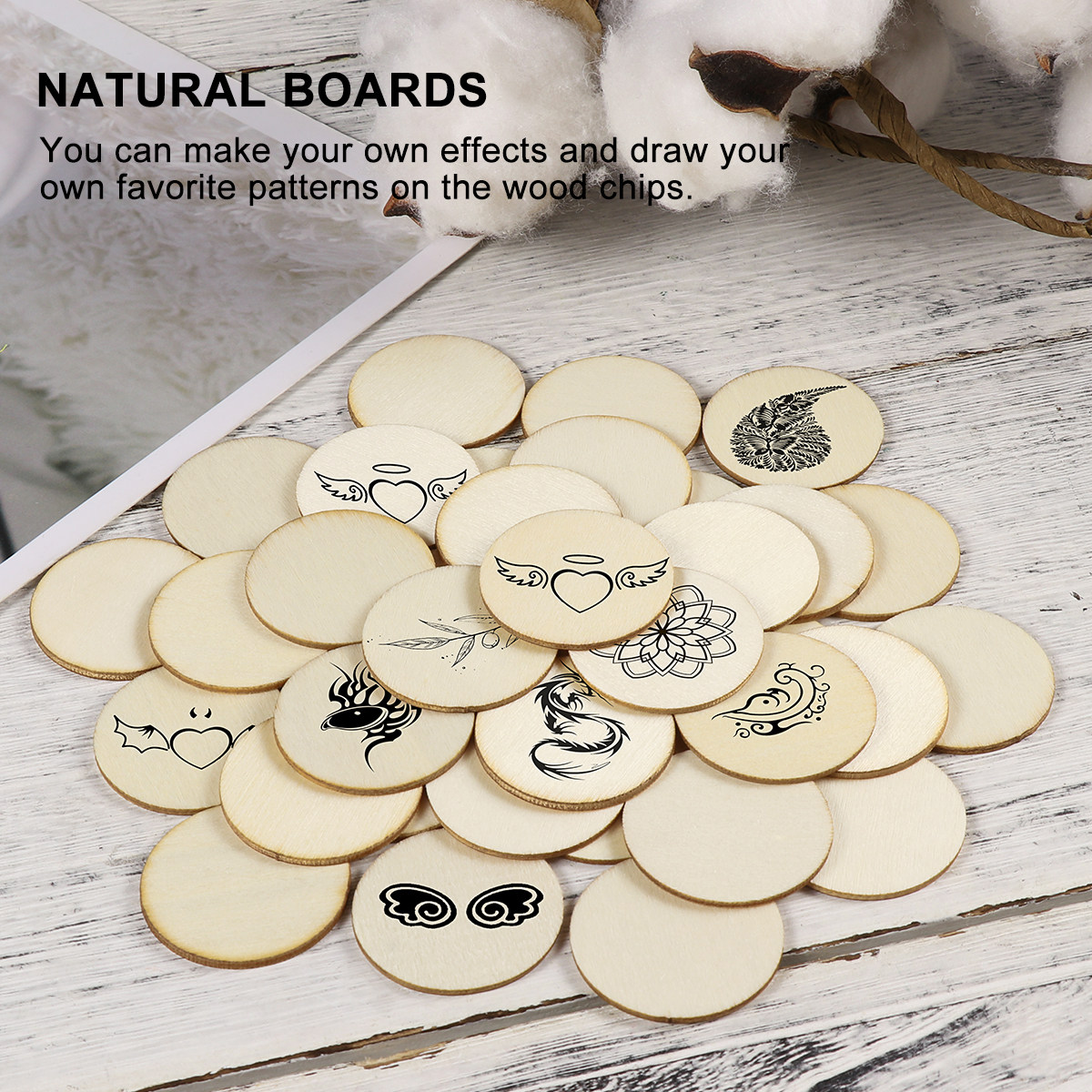 ชิ้นงานไม้กลมสำหรับงานฝีมือ 10 - Christmas Craft Embellishment บทวิจารณ์และราคา