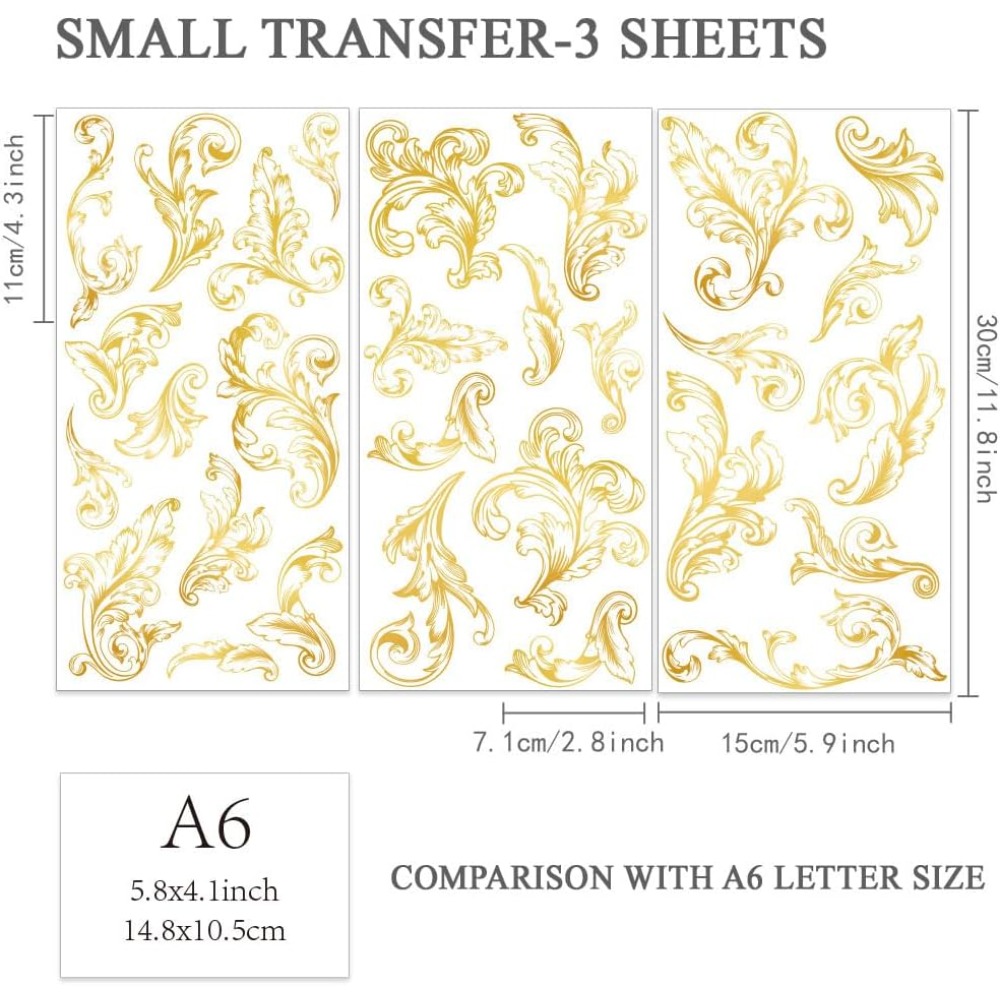 3 ชิ้น/เซ็ต Damask RUB บนโอนสํ - Embellishment Crafts บทวิจารณ์และราคา