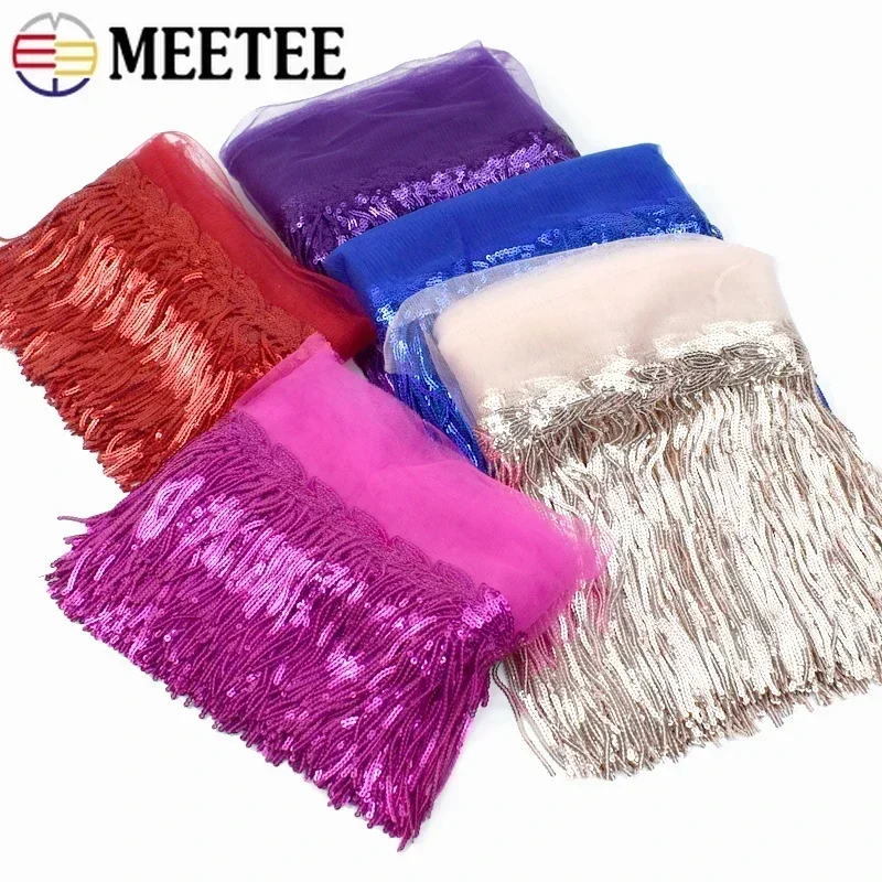 2/5/10หลาเลื่อมปักขอบพู่ประดับ - Beaded Trim Fringe บทวิจารณ์และราคา