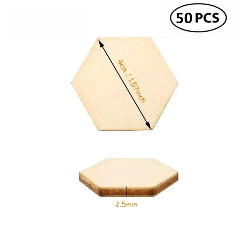 ชิ้นงานไม้หกเหลี่ยมขนาด 4 ซม.  - Embellish Craft บทวิจารณ์และราคา