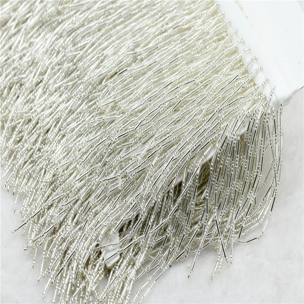 ริบบิ้นลูกปัดแก้วกว้าง 1 หลา 1 - Beaded Trim Fringe บทวิจารณ์และราคา