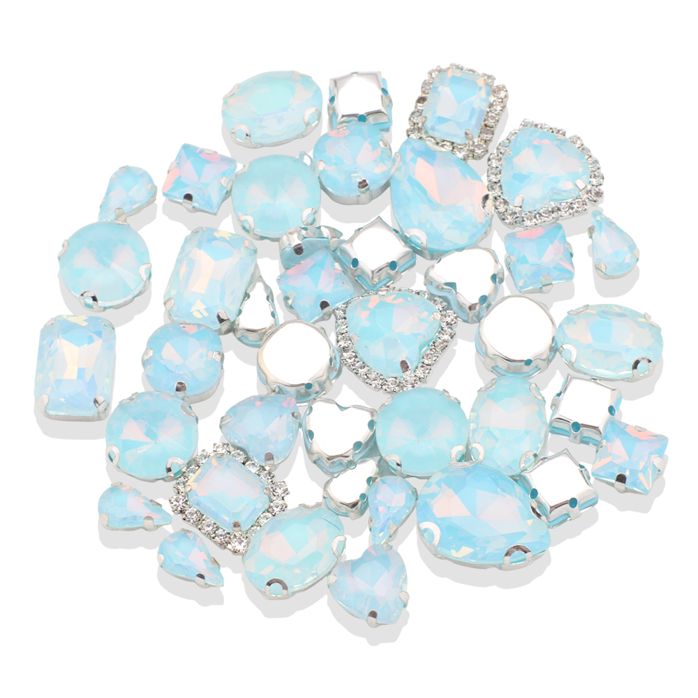 แก้วโอปอลทรงผสม40ชิ้น/ถุงกรงเล - Sew On Rhinestone บทวิจารณ์และราคา