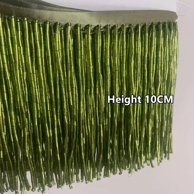 พู่ประดับลูกปัดสีเงินแดงขนาด 1 - Beaded Trim Fringe บทวิจารณ์และราคา
