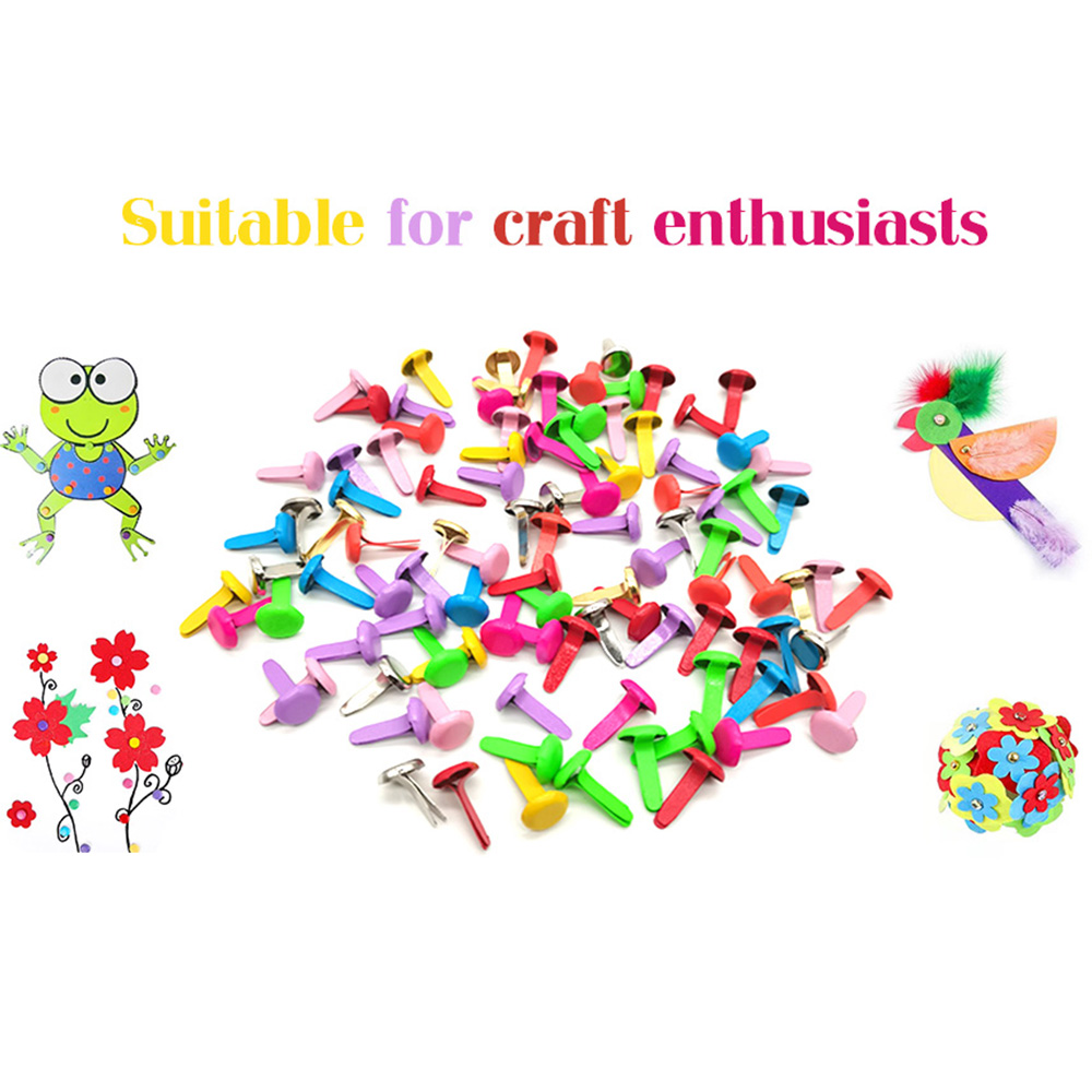 หมุดโลหะทรงกลมลายผสม 100 ชิ้น/ - Embellishments For Scrapbooking บทวิจารณ์และราคา